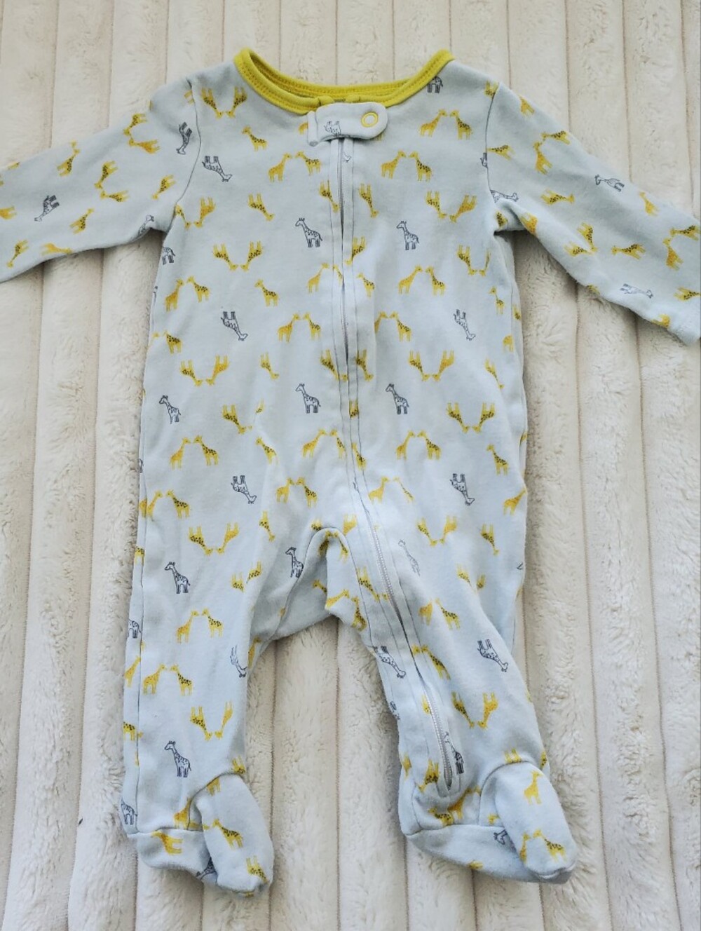Carter's Baby Footed Sleeper Onesie with Yellow Giraffe Print